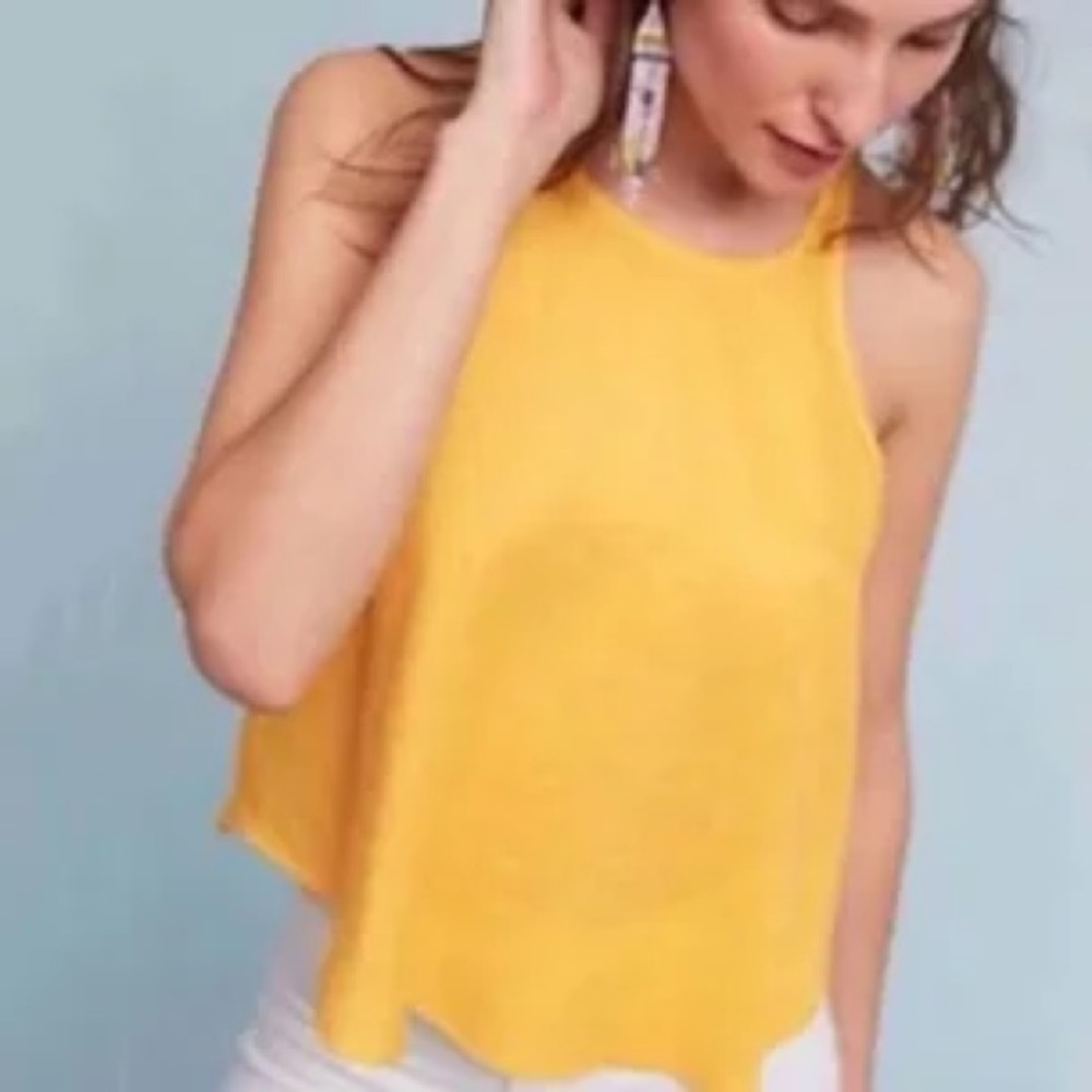 Maeve linen tank yellow size small